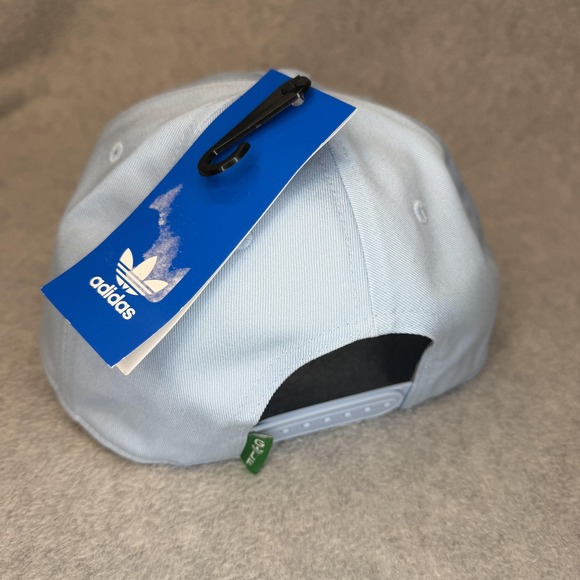 Adidas Hat Cap‎ Snap Back Mens One Size Blue OG Patch 5 Panel Twill Trefoil Logo - Picture 4 of 9